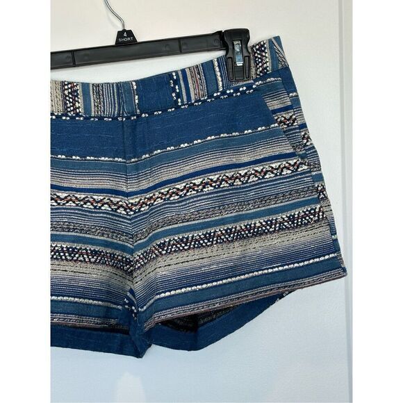 Joie Merci Ethnic Blue Striped Shorts Size 2 - Picture 3 of 6